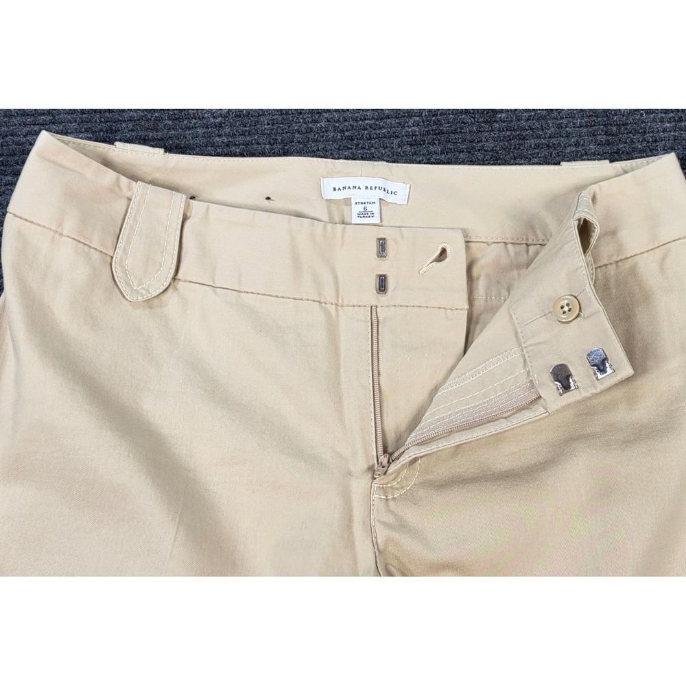 Banana Republic Dress Pants Womens‎ 6 Khaki Tan Good Wide Leg Stretch Trousers